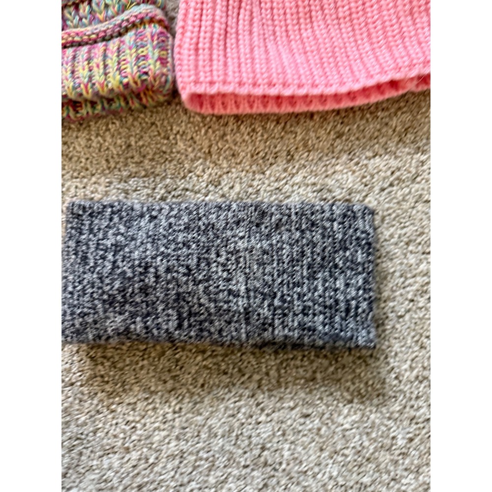 Kids beanie lot and Headband Bundle Colorful Pink Gray Winter Knit The place, CC - Picture 8 of 10
